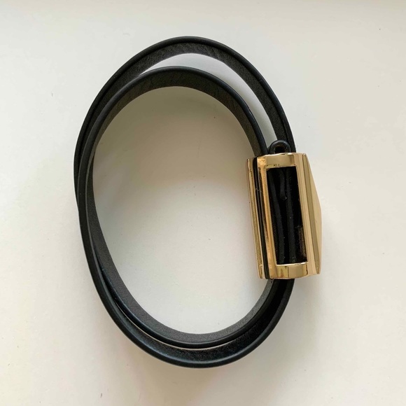 Black and gold leather bracelet - Picture 3 of 4